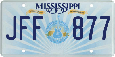MS license plate JFF877