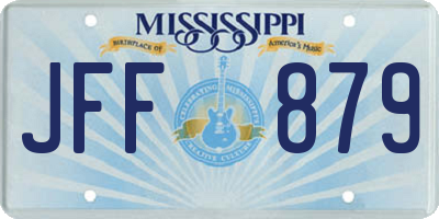MS license plate JFF879