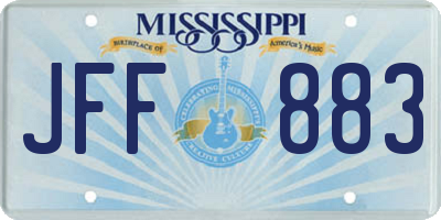 MS license plate JFF883