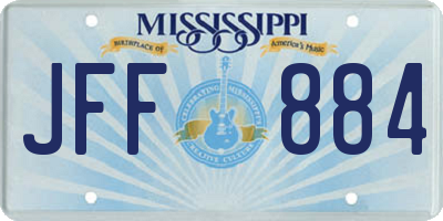 MS license plate JFF884