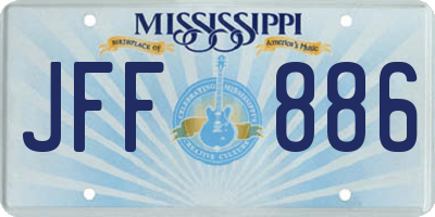 MS license plate JFF886
