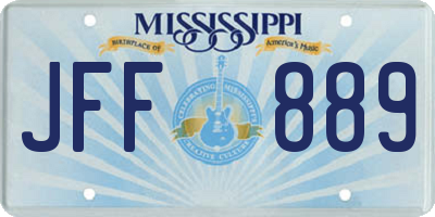 MS license plate JFF889