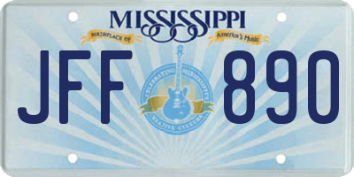MS license plate JFF890