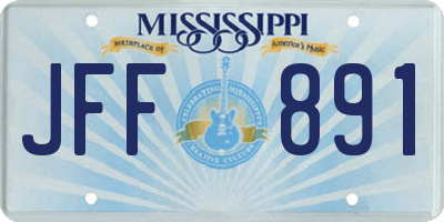 MS license plate JFF891