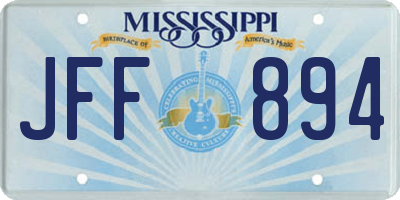 MS license plate JFF894