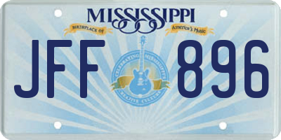 MS license plate JFF896