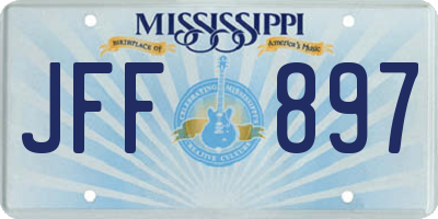 MS license plate JFF897