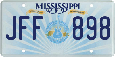 MS license plate JFF898