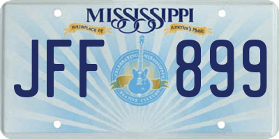 MS license plate JFF899