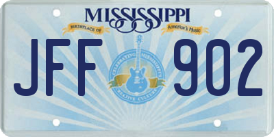 MS license plate JFF902