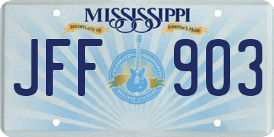 MS license plate JFF903