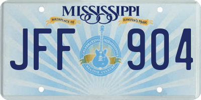 MS license plate JFF904