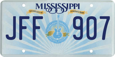 MS license plate JFF907