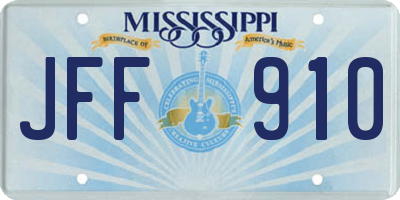 MS license plate JFF910