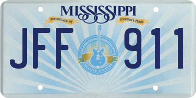MS license plate JFF911