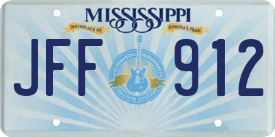 MS license plate JFF912