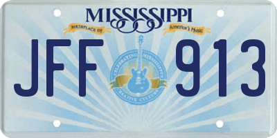 MS license plate JFF913