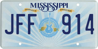 MS license plate JFF914