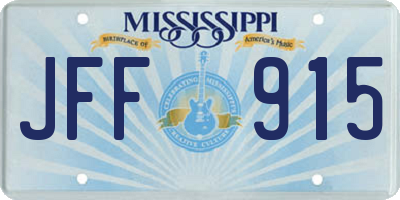 MS license plate JFF915