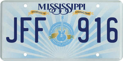 MS license plate JFF916