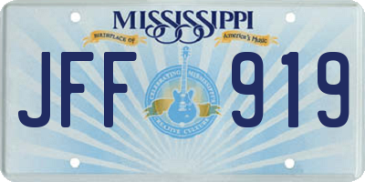 MS license plate JFF919