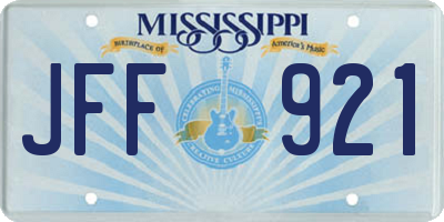 MS license plate JFF921