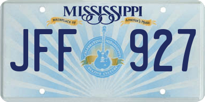MS license plate JFF927
