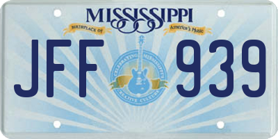 MS license plate JFF939