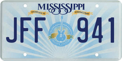 MS license plate JFF941