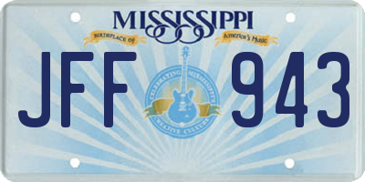MS license plate JFF943