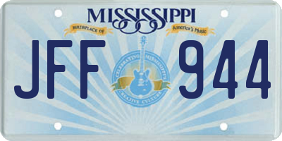 MS license plate JFF944