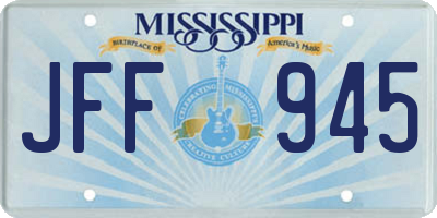 MS license plate JFF945