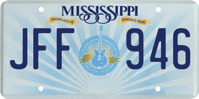 MS license plate JFF946
