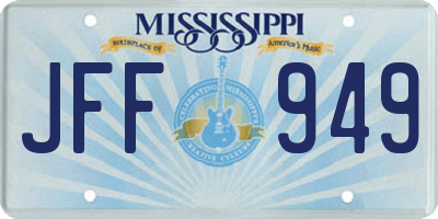 MS license plate JFF949