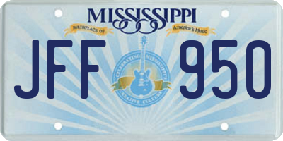 MS license plate JFF950