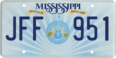 MS license plate JFF951