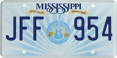 MS license plate JFF954