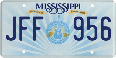 MS license plate JFF956