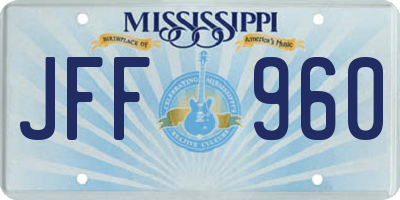 MS license plate JFF960