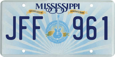 MS license plate JFF961
