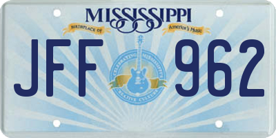 MS license plate JFF962