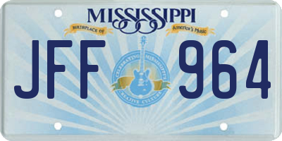 MS license plate JFF964