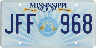 MS license plate JFF968
