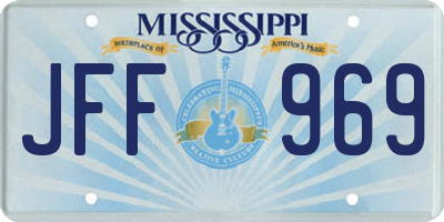 MS license plate JFF969