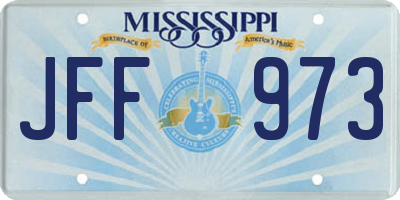 MS license plate JFF973