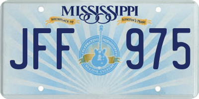 MS license plate JFF975