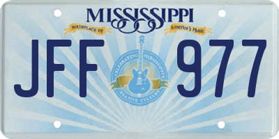 MS license plate JFF977