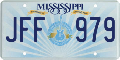 MS license plate JFF979