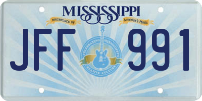 MS license plate JFF991
