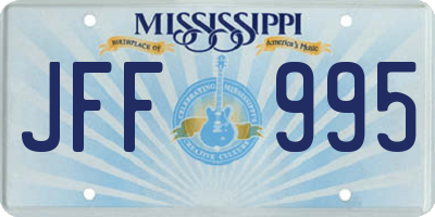 MS license plate JFF995